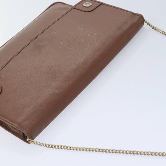 DIOR Chain Shoulder Bag Leather Brown - Picture 6 of 12